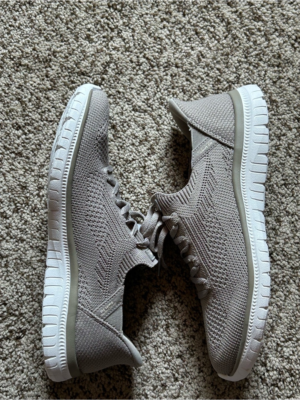 Skechers Virtue Flawless Hands Free Taupe stretch knit sneakers women's size 9 - Picture 5 of 10
